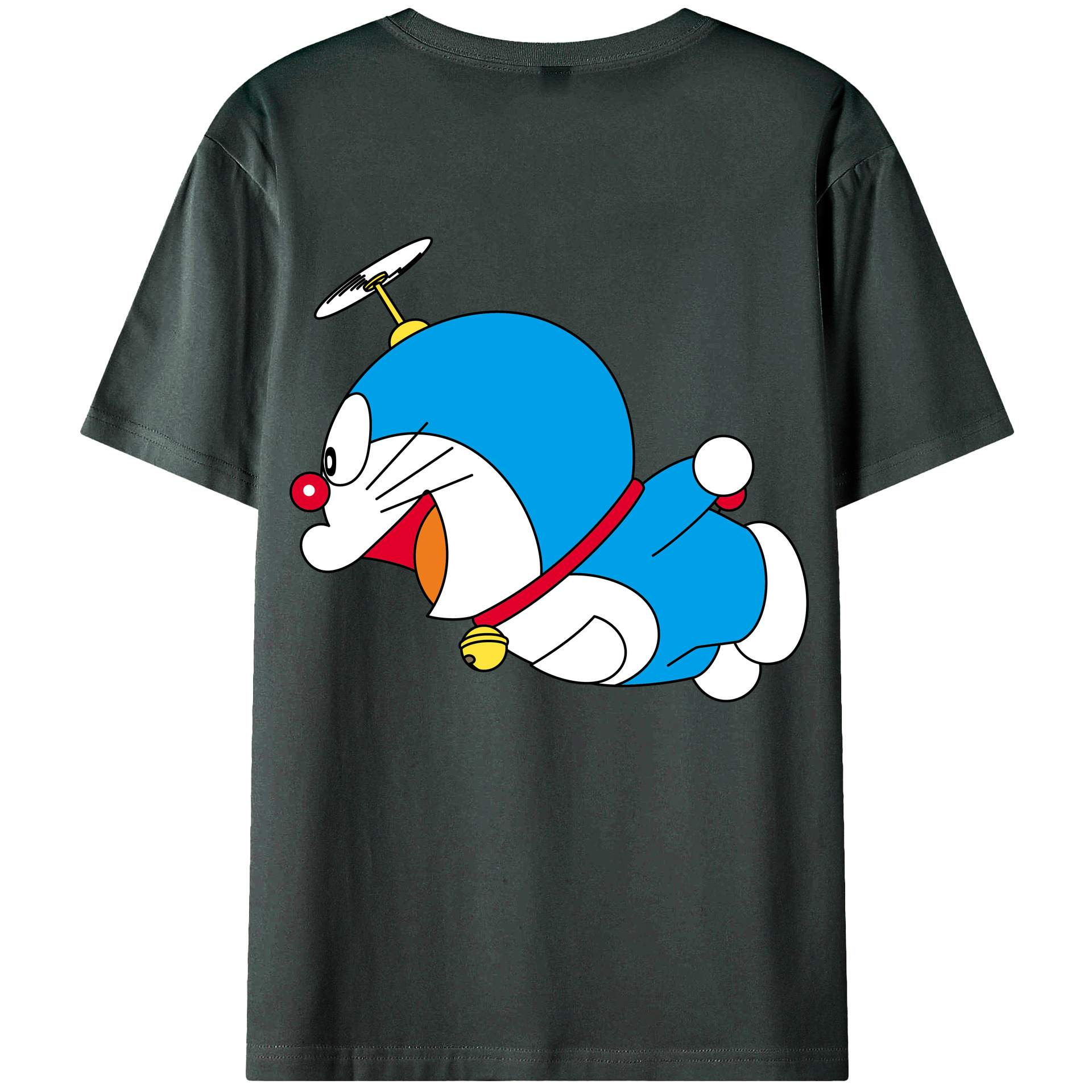 （画像用） ドラえもん Doraemon 綿100％ メンズ半袖Tシャツ（バックプリント） 通気性